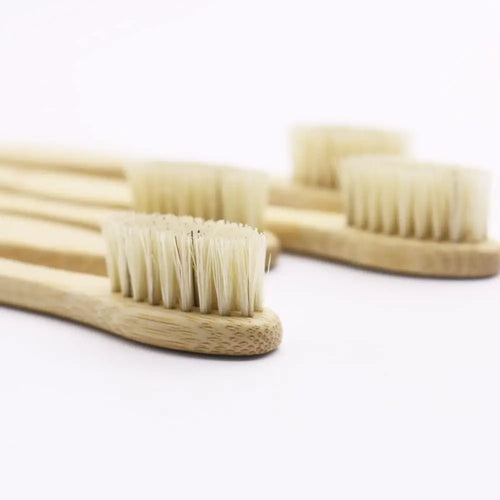 100pcs Horse Bristles & Bamboo Toothbrushes Premium Boar Bristle Toothbrush for Adult Eco-Friendly Biodegradable Zero Waste