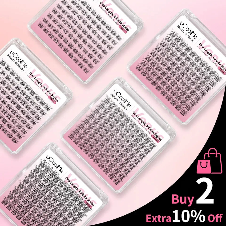 uCoolMe Lashes Venus Single-length False Eyelashes 80pcs Invisible Band 8 10 12 14 16mm Zero-Waste Uniform-Size Lash Extensions