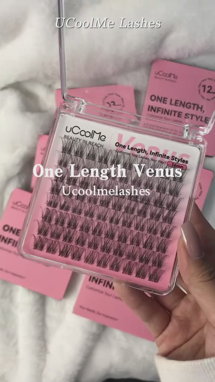 uCoolMe Lashes Venus Single-length False Eyelashes 80pcs Invisible Band 8 10 12 14 16mm Zero-Waste Uniform-Size Lash Extensions